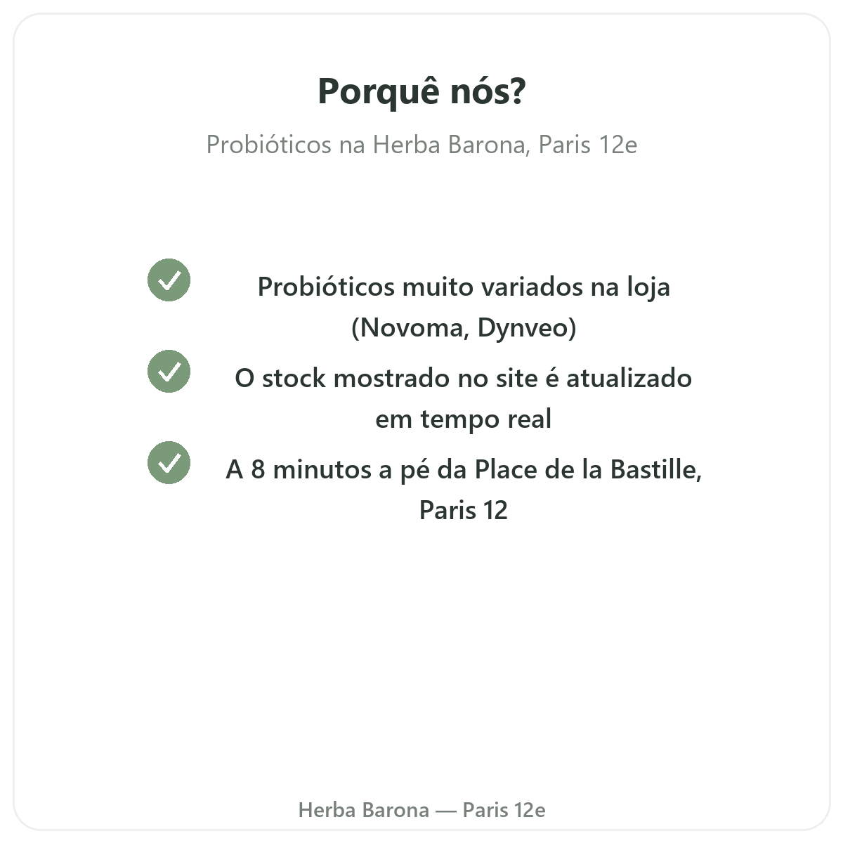 Porquê comprar Probióticos Paris em Paris na Herba Barona Paris 12e