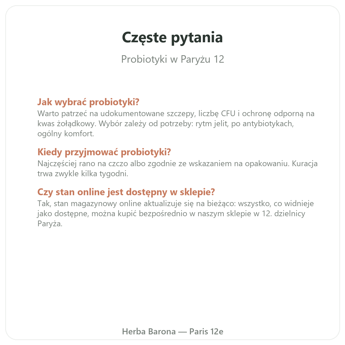 Najczęściej zadawane pytania - probiotyki, zamówienia z Polski