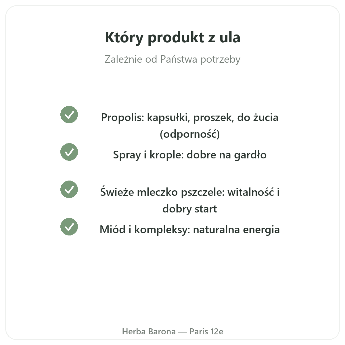 Propolis i mleczko pszczele - zobowiązania jakościowe w Herba Barona - wysyłka do Polski