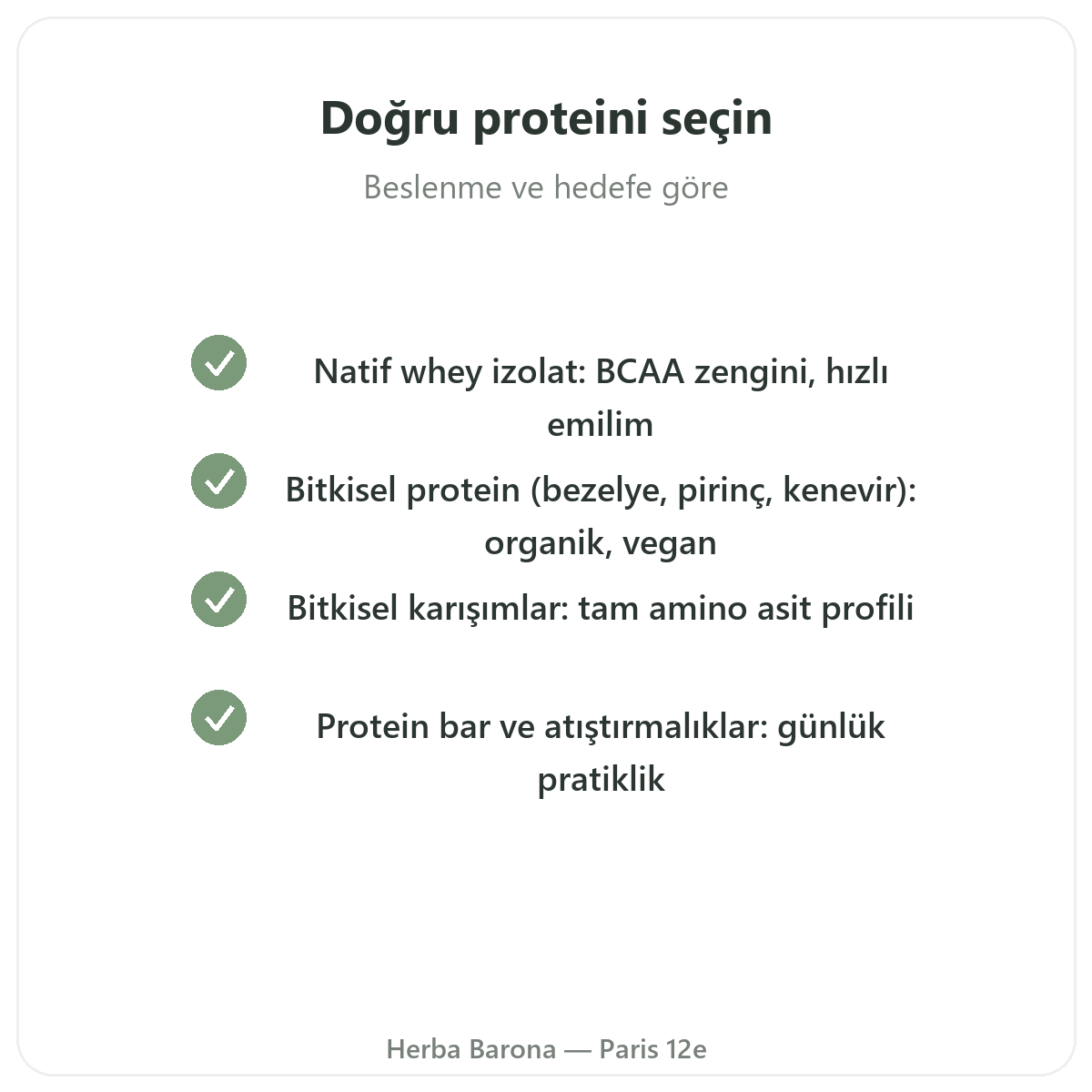 Paris proteinler — kalite taahhütleri, Herba Barona Paris 12. bölge