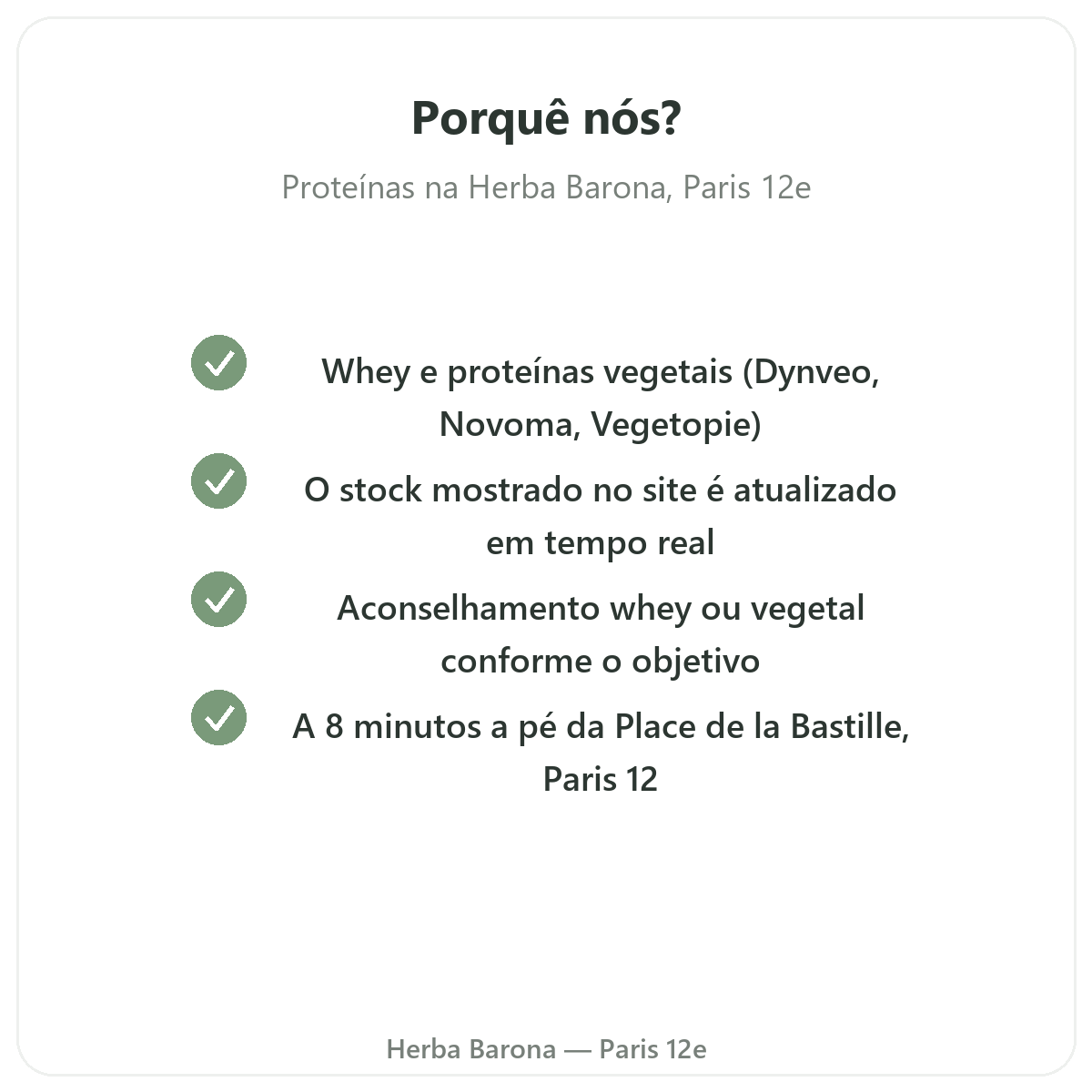 Porquê comprar Proteinas whey vegetal Paris em Paris na Herba Barona Paris 12e
