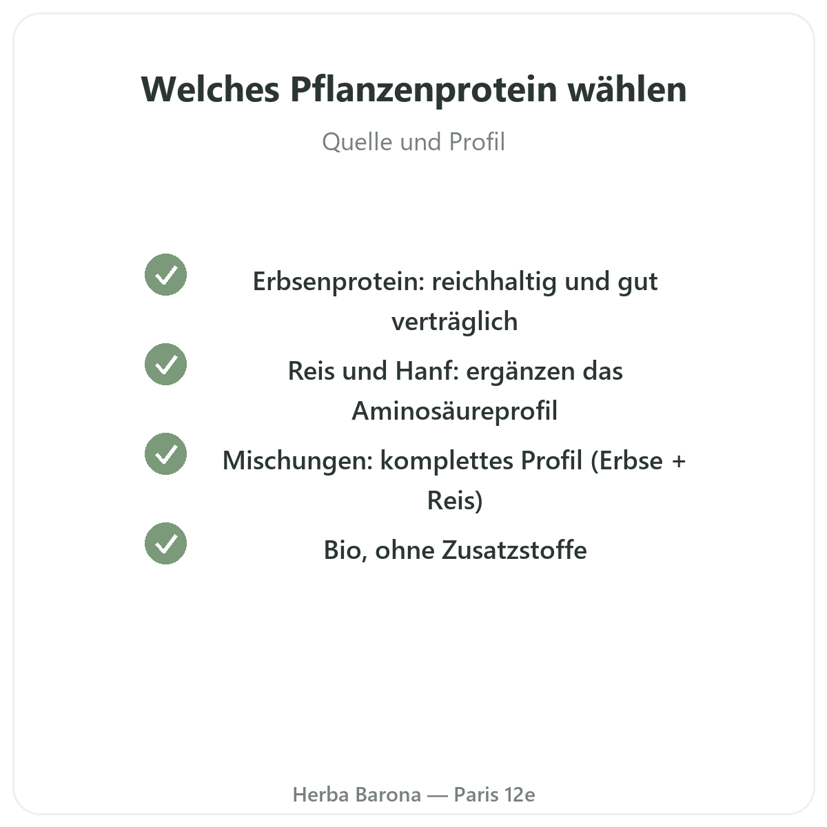 Pflanzenproteine Paris - Qualitätsversprechen bei Herba Barona Paris 12
