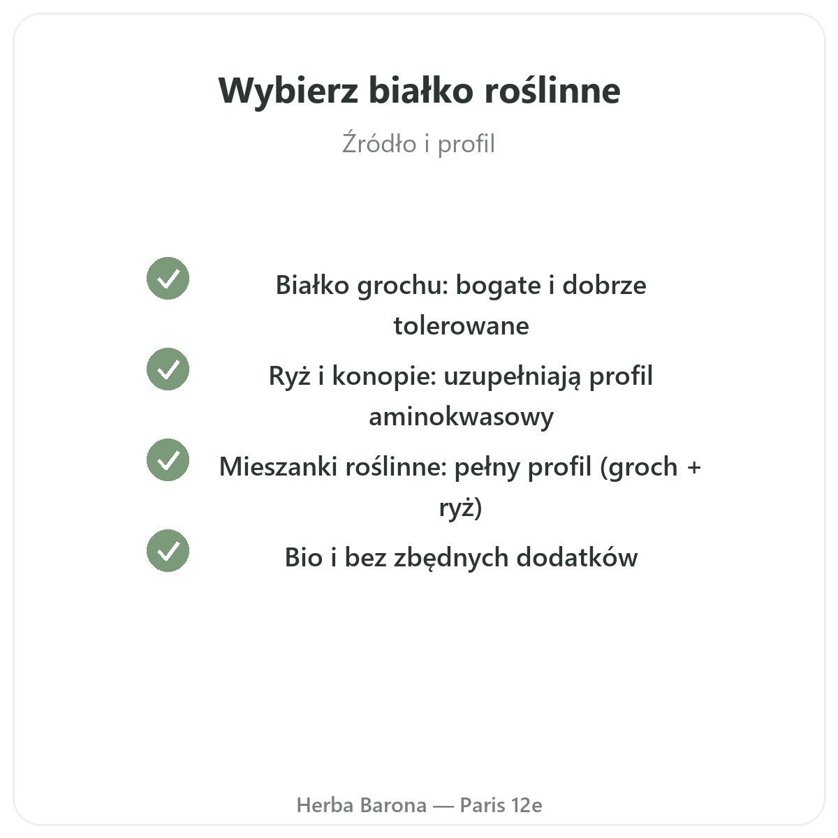 Białka roślinne - zobowiązania jakościowe Herba Barona