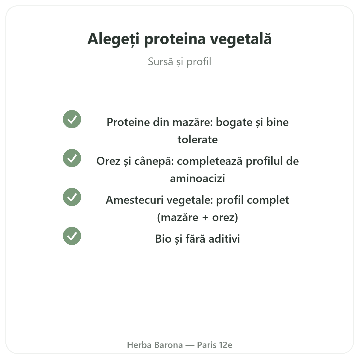 Proteine vegetale Paris - angajamente de calitate la Herba Barona Paris, arondismentul 12