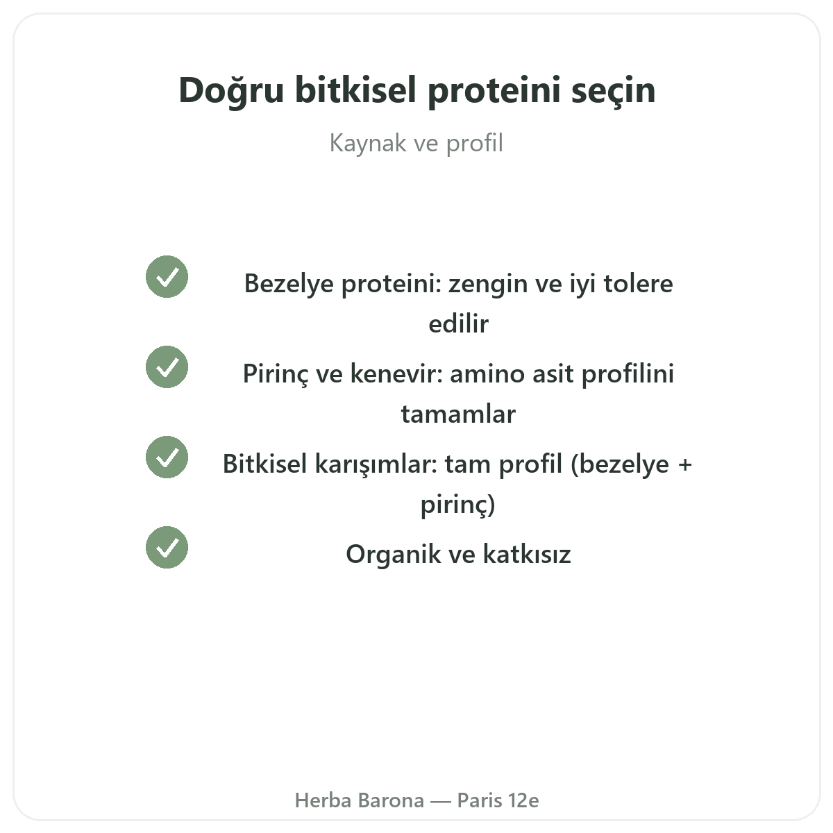 Paris’te bitkisel proteinler - Herba Barona Paris 12. bölgede kalite taahhütleri