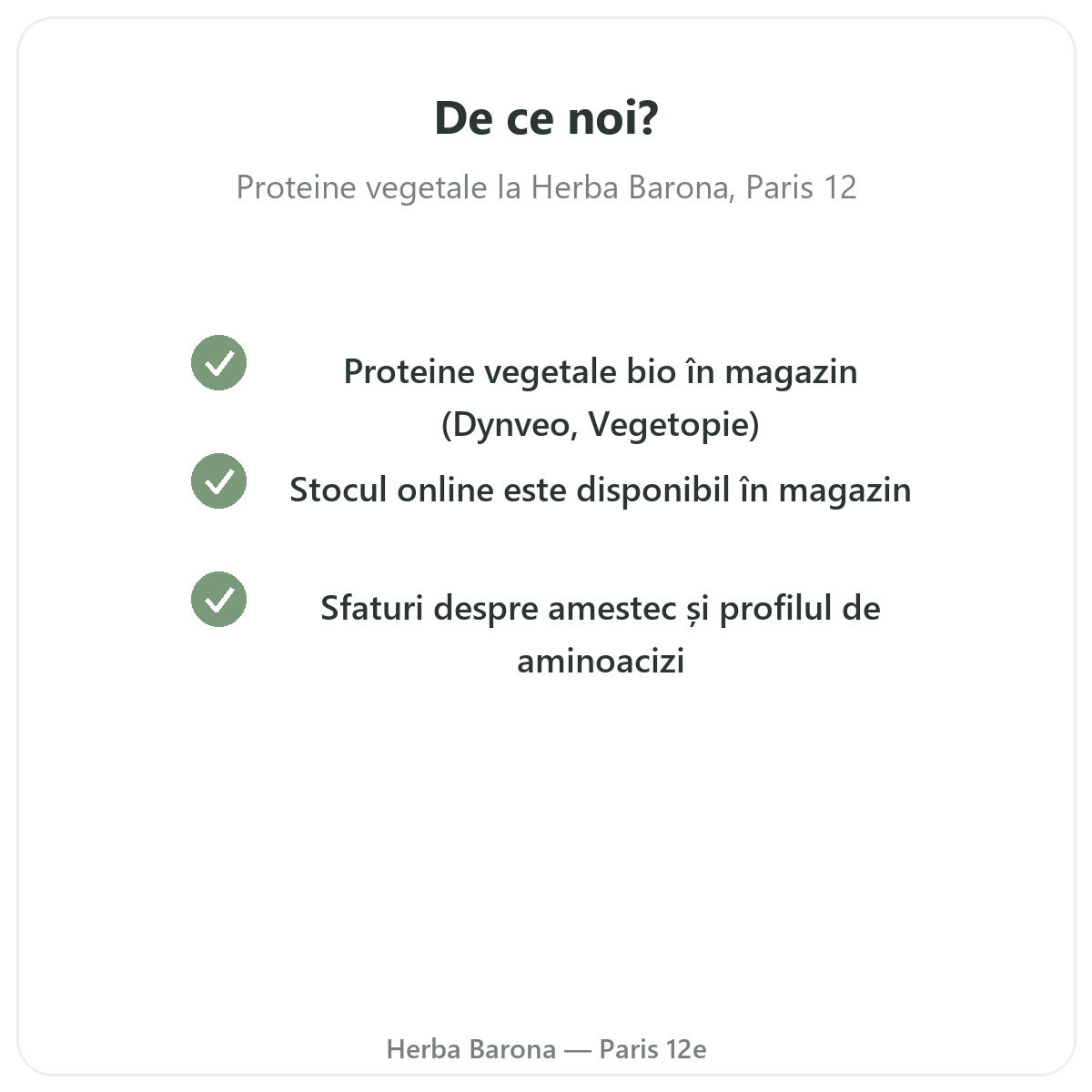 De ce să cumpărați proteine vegetale la Paris de la Herba Barona Paris, arondismentul 12