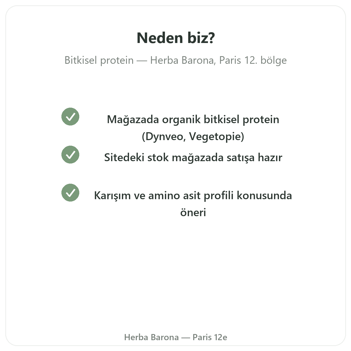 Paris’te Herba Barona Paris 12. bölgeden neden bitkisel protein satın almalı