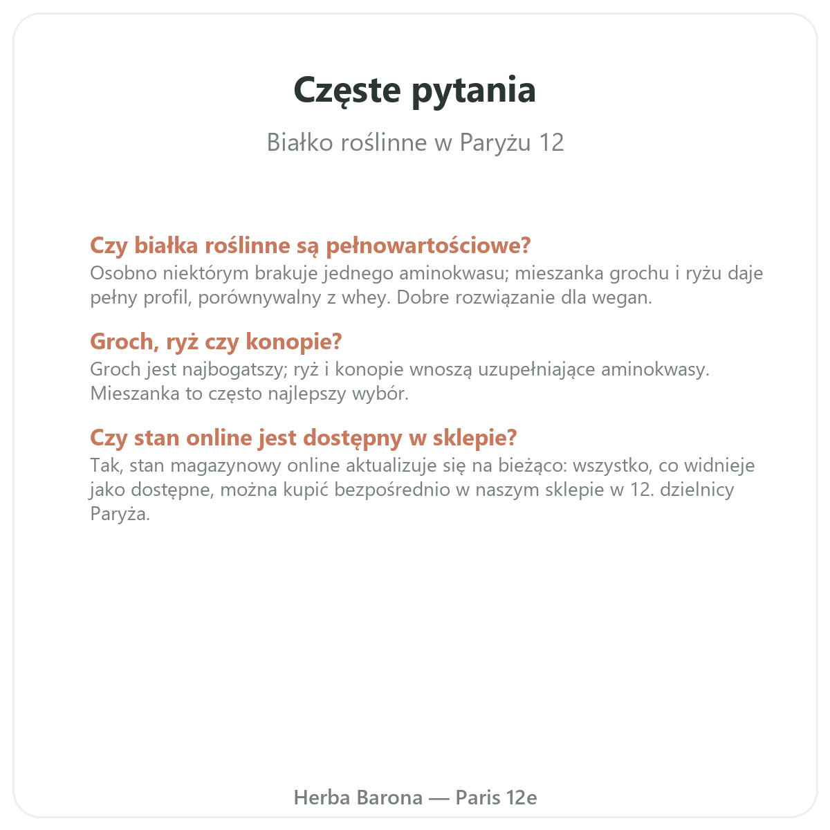 Najczęstsze pytania o białka roślinne - Herba Barona, wysyłka na terenie Polski
