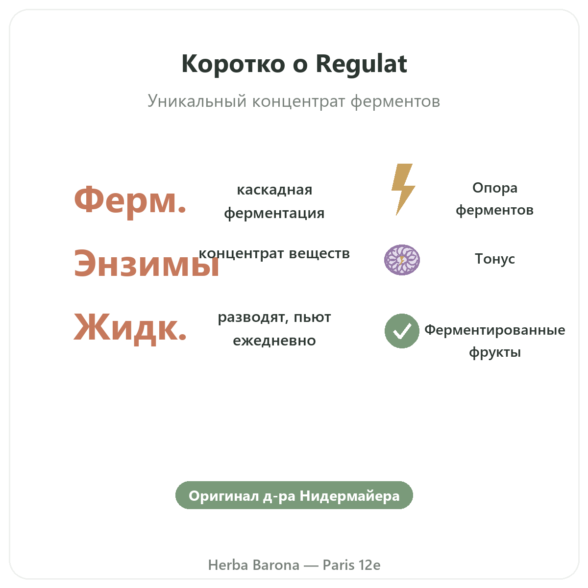 Regulat Pro Bio Париж вкратце — ключевые цифры в Herba Barona, Париж, 12-й округ
