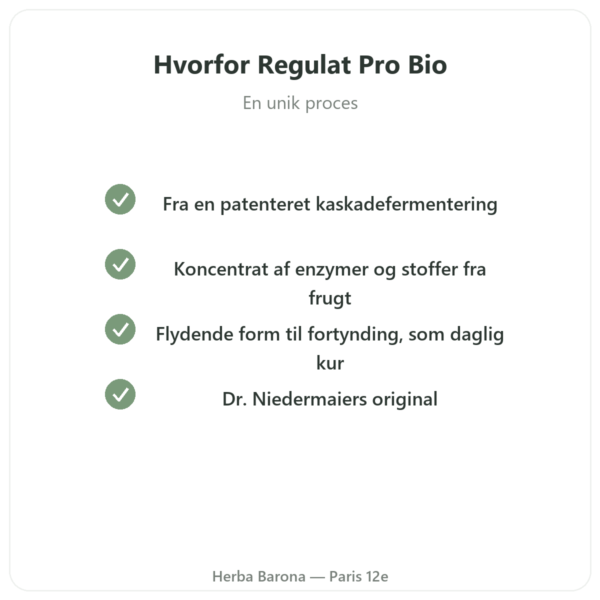 Regulat Pro Bio Paris Paris - kvalitetsløfter hos Herba Barona Paris 12