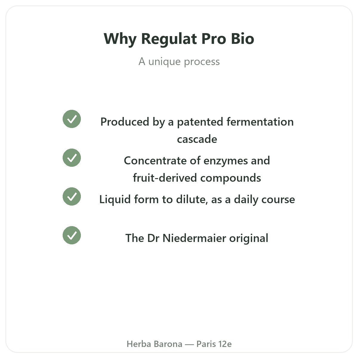 Regulat Pro Bio Paris Paris - engagements qualite chez Herba Barona Paris 12e