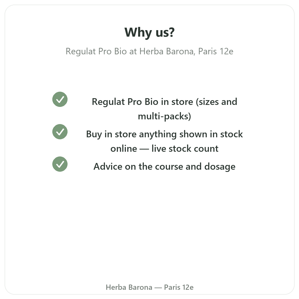 Pourquoi acheter Regulat Pro Bio Paris a Paris chez Herba Barona Paris 12e