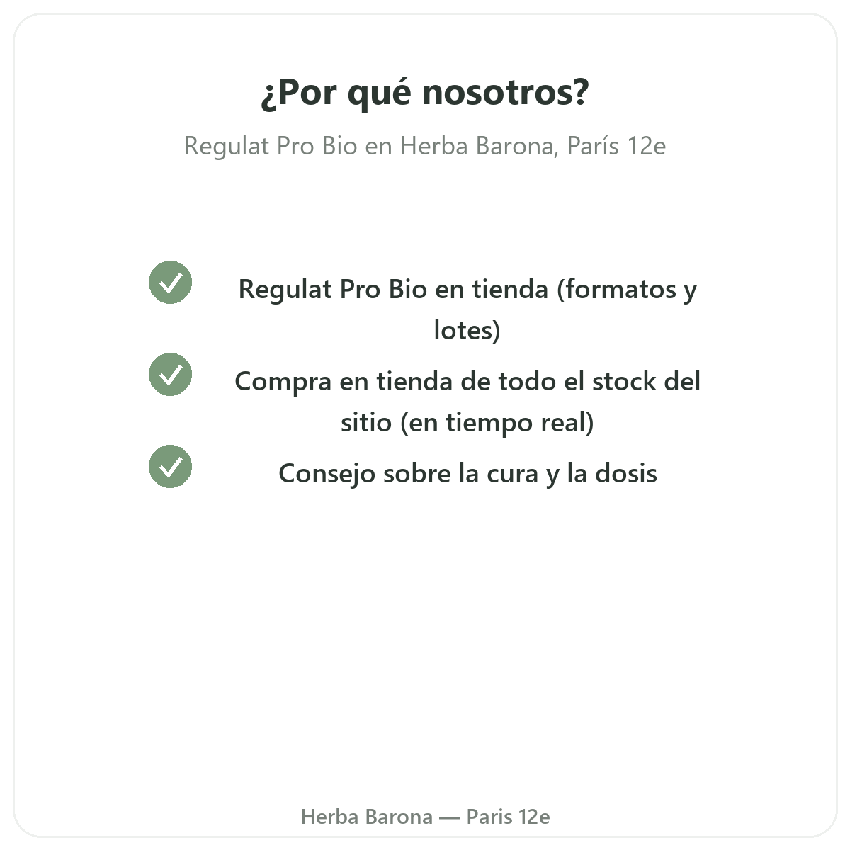 Por qué comprar Regulat Pro Bio en París en Herba Barona París 12e