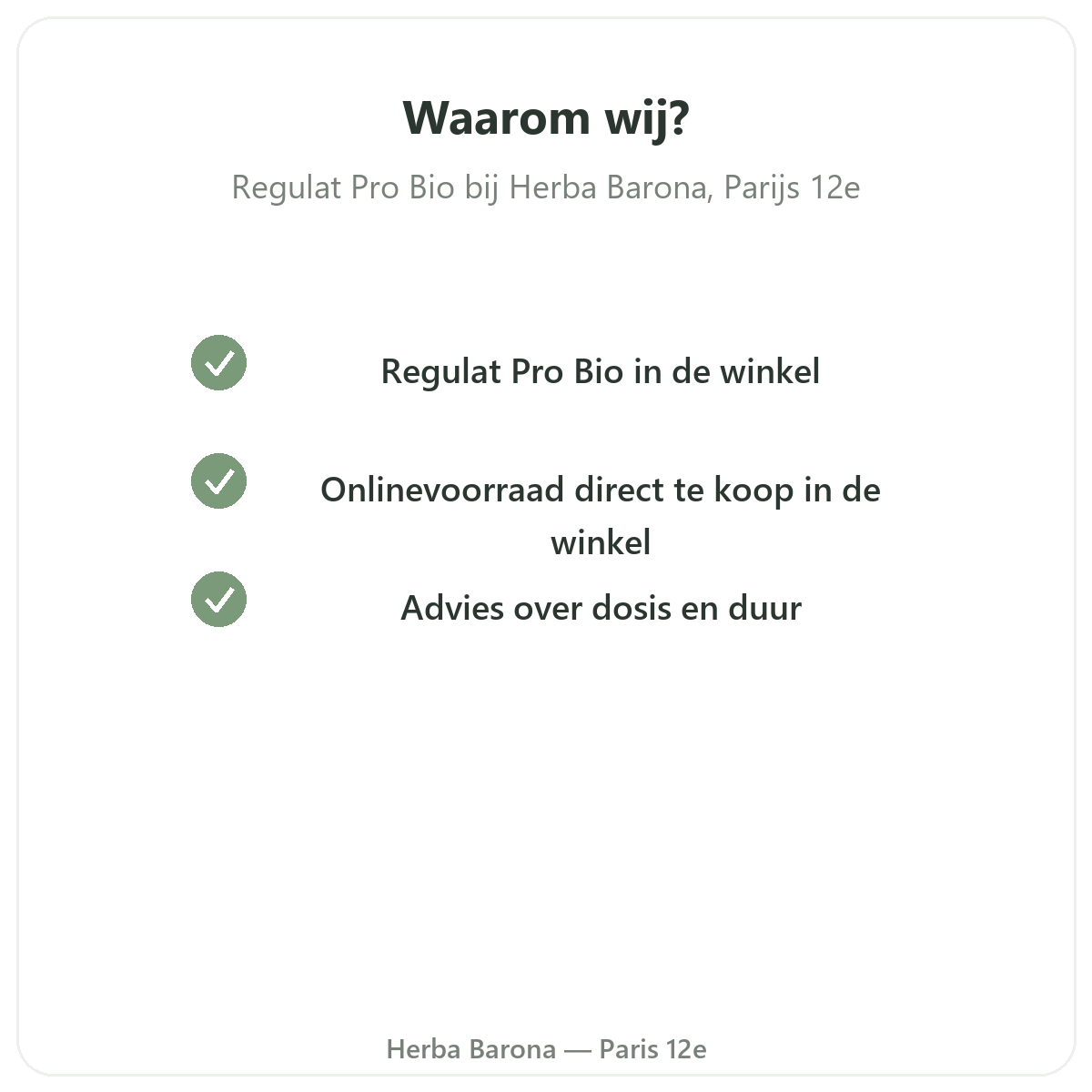 Waarom Regulat Pro Bio kopen in Parijs bij Herba Barona Parijs