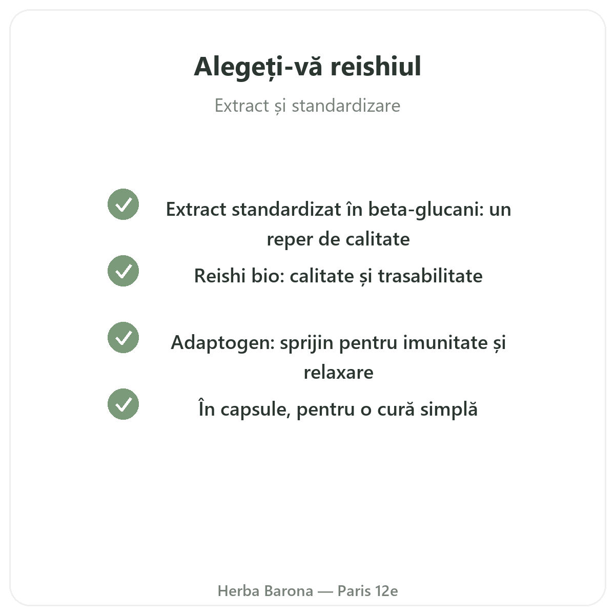 Reishi Paris — angajamente de calitate la Herba Barona Paris 12e