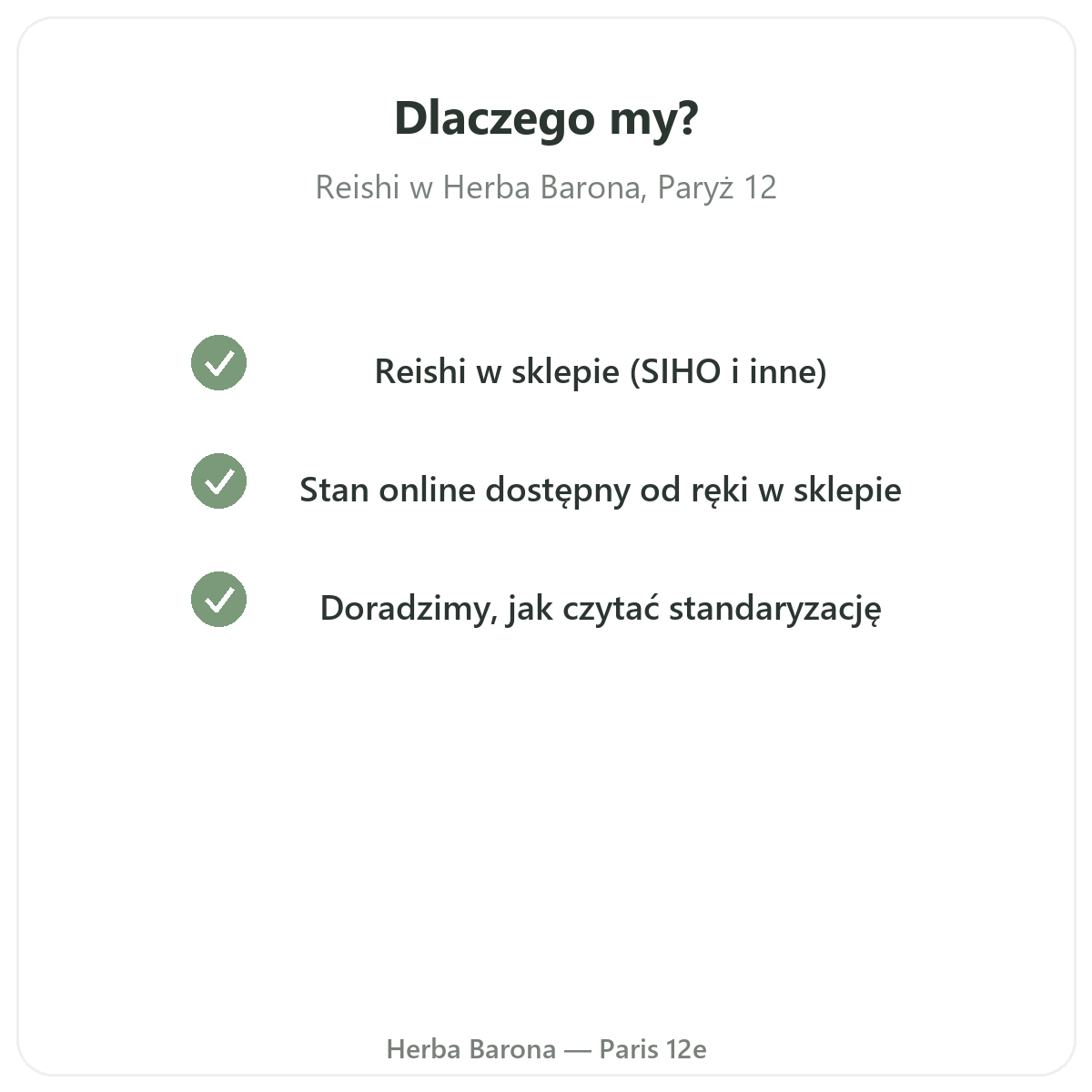 Dlaczego zamówić Reishi z wysyłką do Polski w Herba Barona