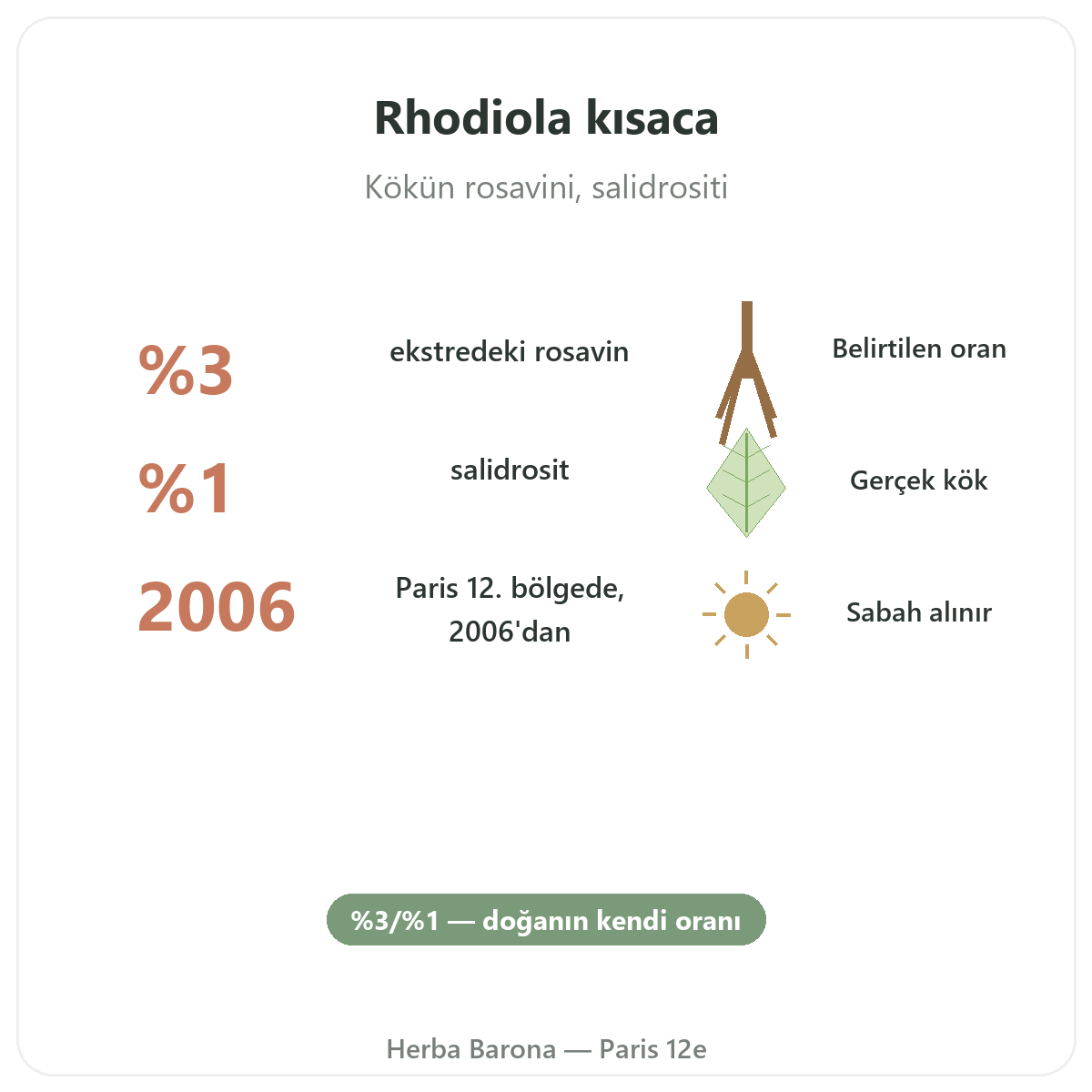 Rhodiola özet - Herba Barona Paris 12e’de önemli rakamlar