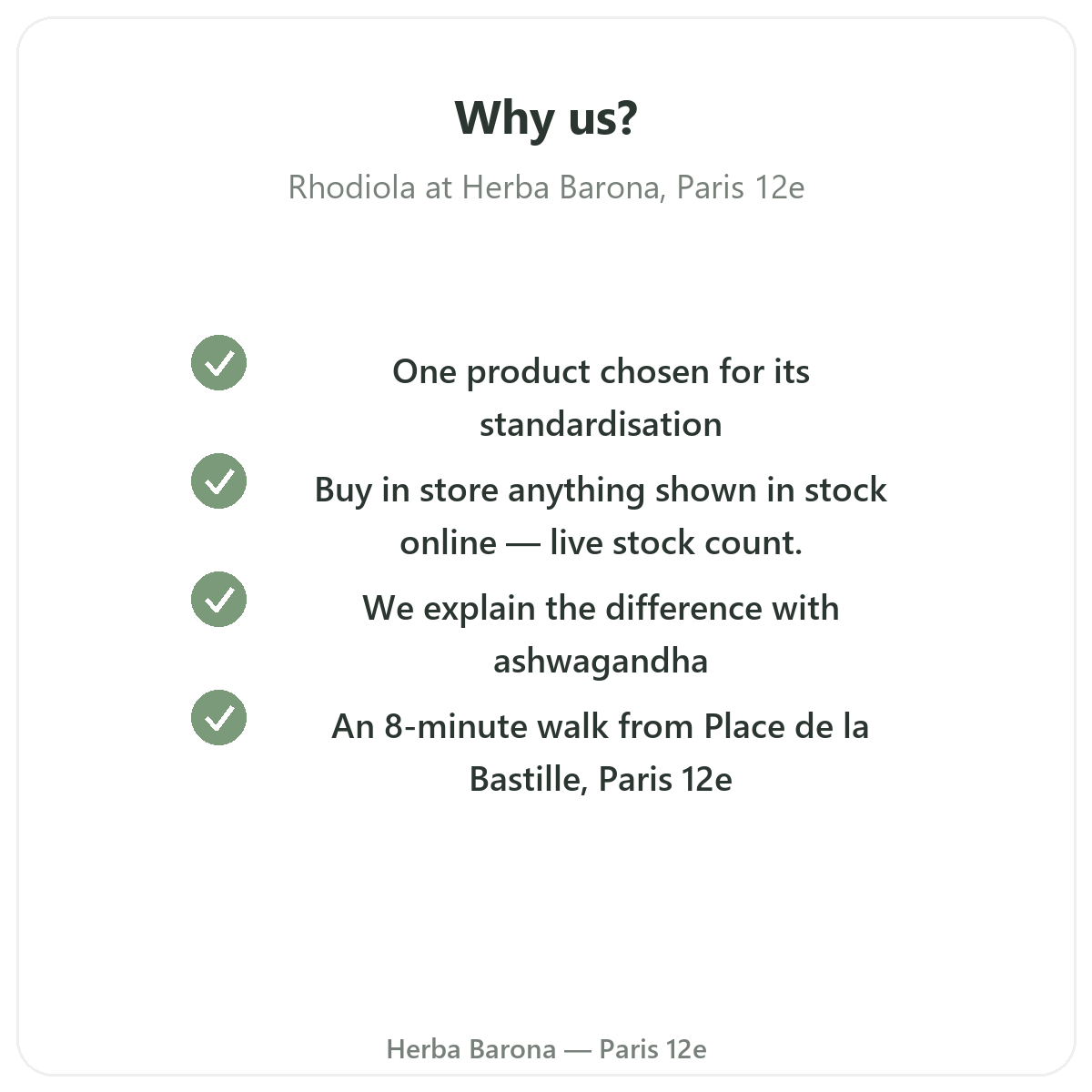 Why buy Rhodiola in Paris at Herba Barona Paris 12e