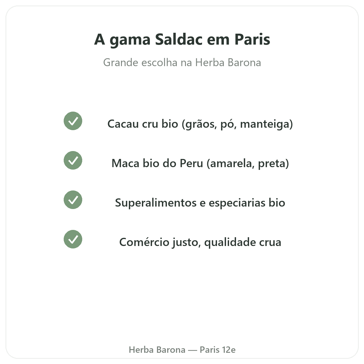 A gama Saldac em Paris na Herba Barona Paris 12e