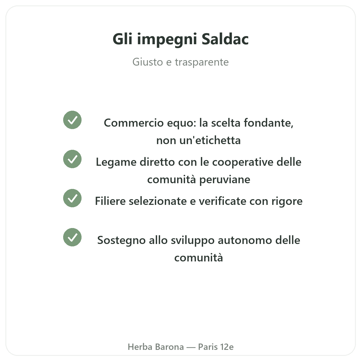 Saldac Paris - engagements qualite et matieres premieres brevetees chez Herba Barona