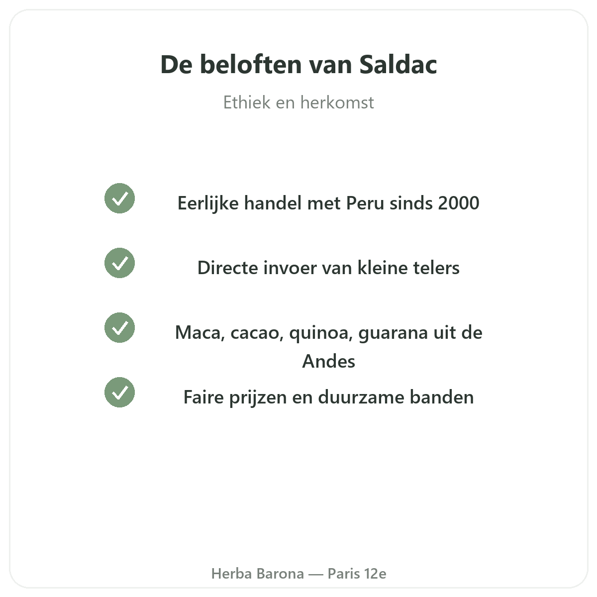 Saldac Parijs - kwaliteitsbeloften en gepatenteerde grondstoffen bij Herba Barona