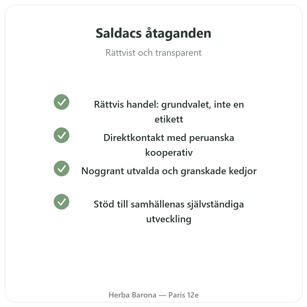 Saldac Paris - kvalitetsåtaganden och patenterade råvaror hos Herba Barona