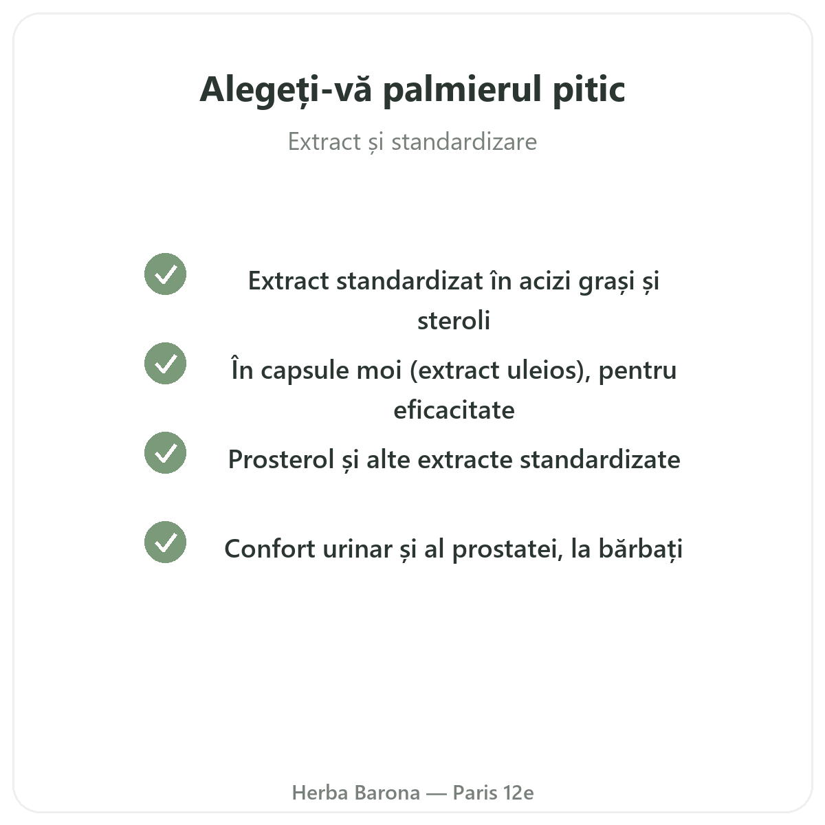 Saw Palmetto Paris — angajamente de calitate la Herba Barona Paris 12e
