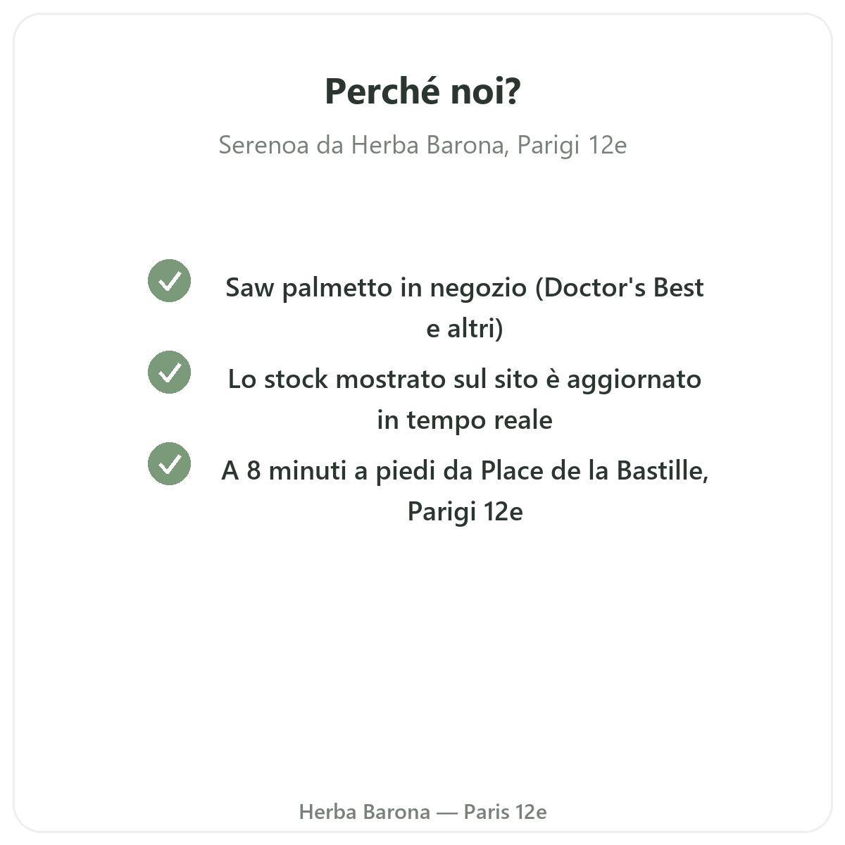 Pourquoi acheter Saw Palmetto Paris a Paris chez Herba Barona Paris 12e