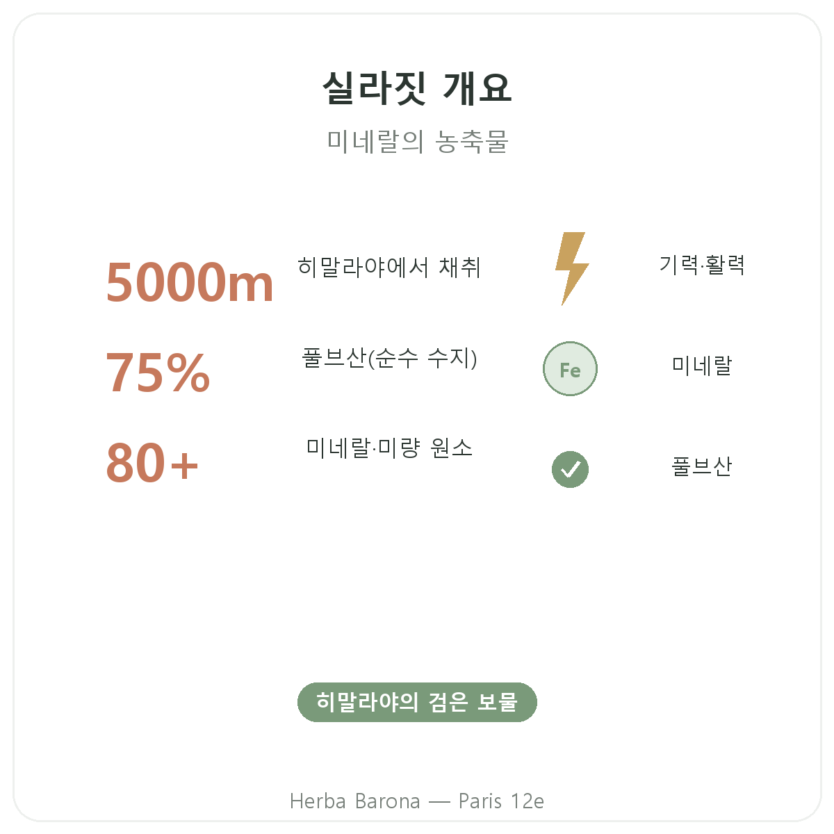 실라짓 레진 파리 - 주요 정보 요약 - Herba Barona 파리 12구