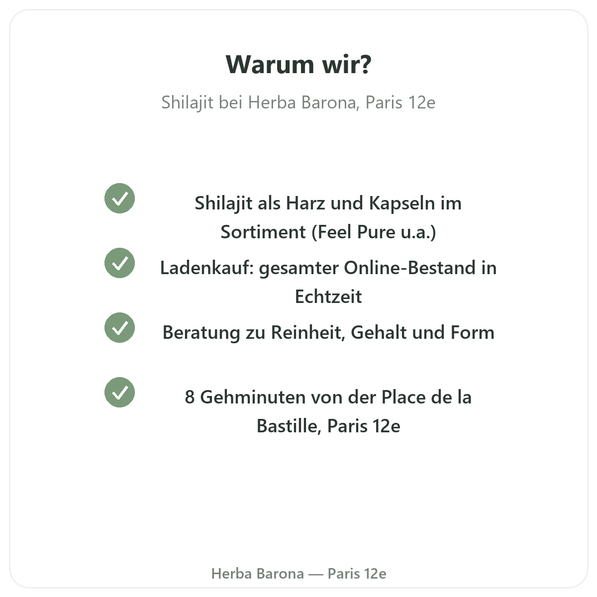 Warum Shilajit-Harz in Paris bei Herba Barona kaufen Paris 12e