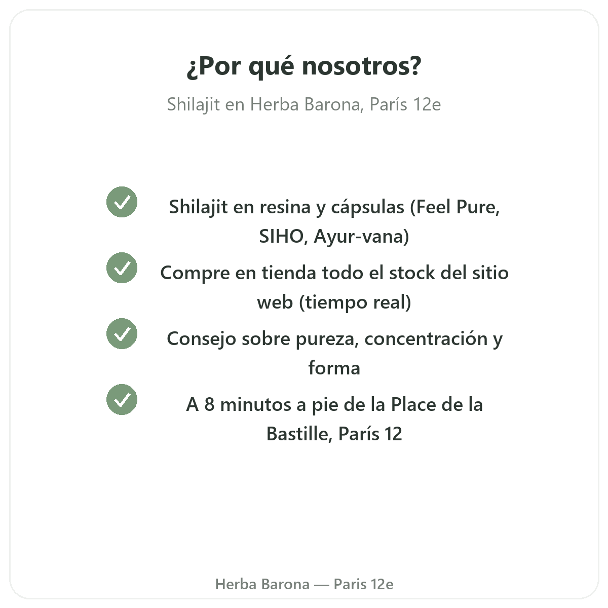 Por qué comprar shilajit en resina en París en Herba Barona París 12e