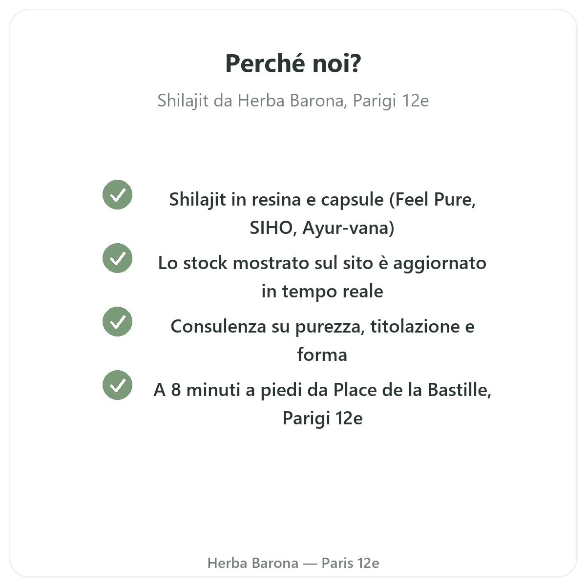 Perche acquistare Shilajit resina Parigi a Parigi da Herba Barona Parigi 12e