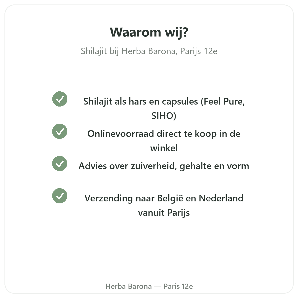 Pourquoi acheter Shilajit resine Paris a Paris chez Herba Barona Paris 12e