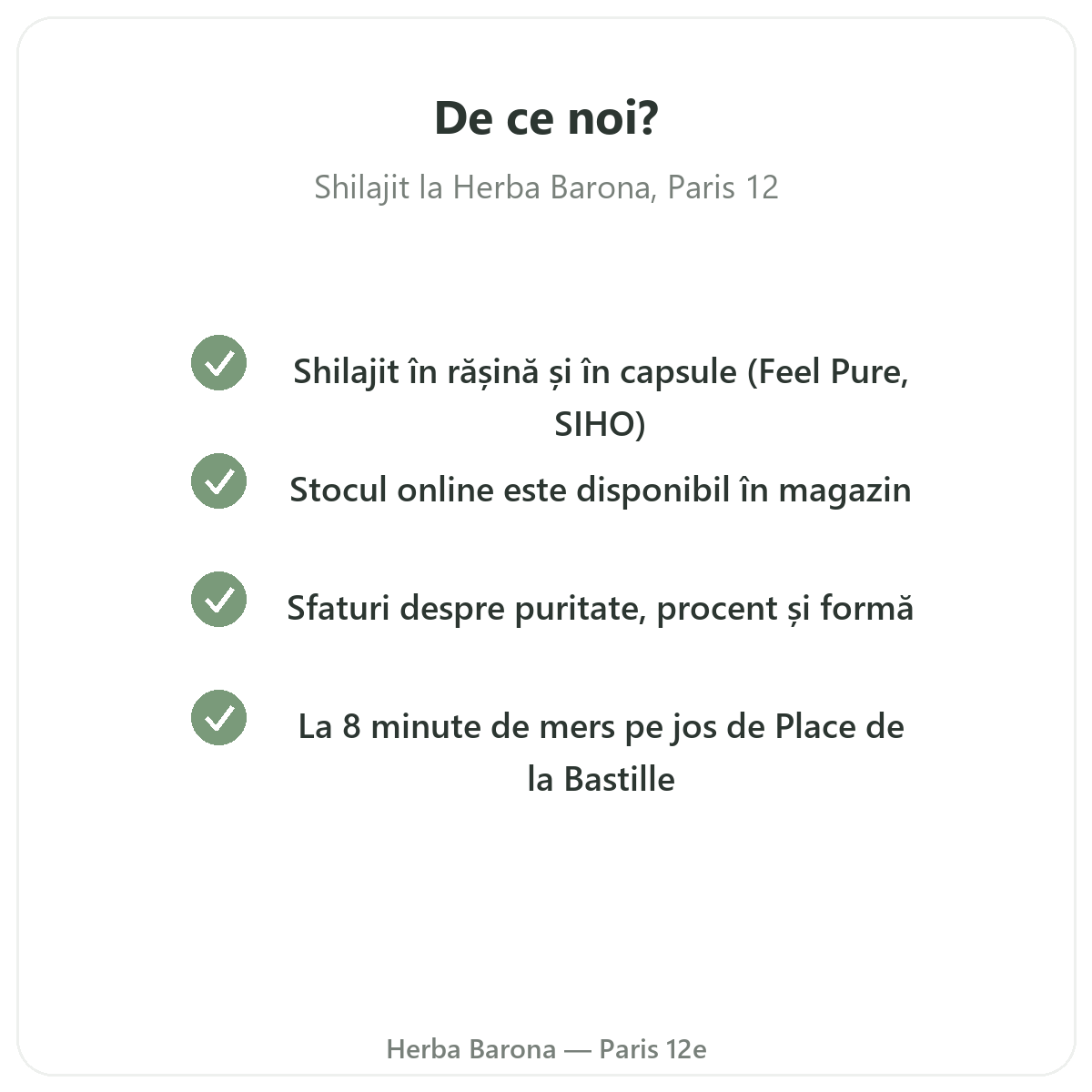 De ce să cumpărați Shilajit rasina Paris la Paris de la Herba Barona Paris 12e