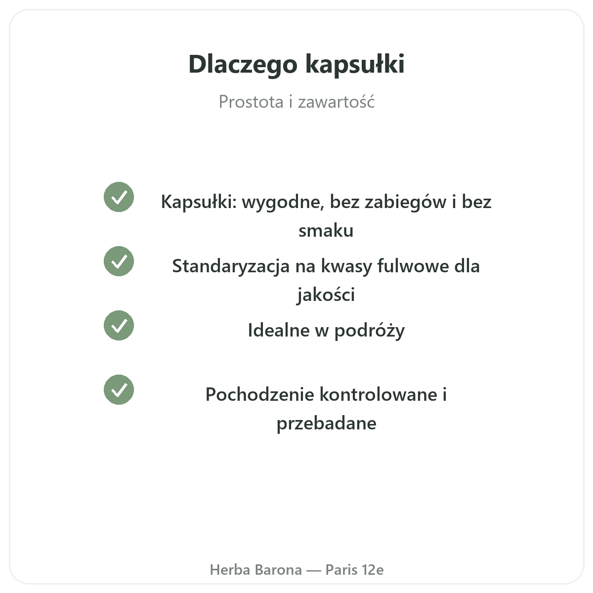 Shilajit w kapsułkach w Paryżu - zobowiązania jakościowe w Herba Barona, Paryż 12. dzielnica