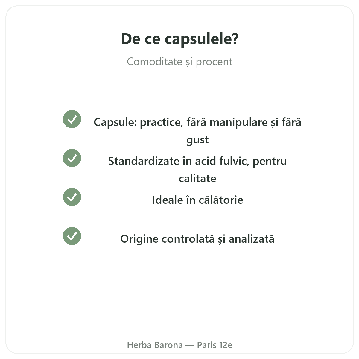 Shilajit capsule Paris - angajamente de calitate la Herba Barona Paris, arondismentul 12