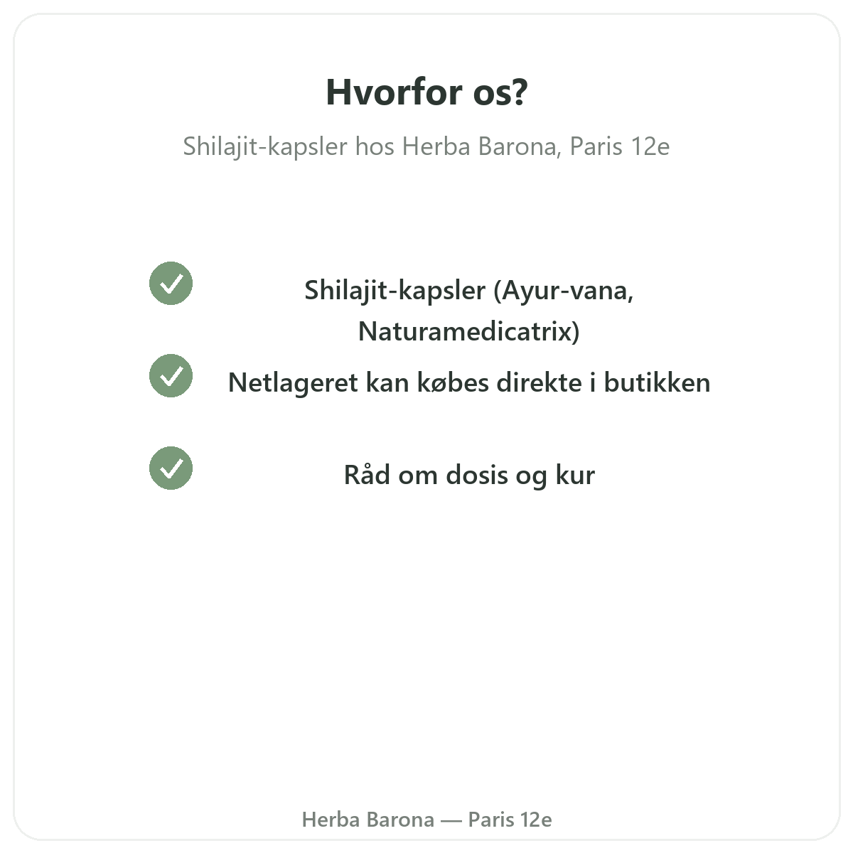 Hvorfor købe Shilajit kapsler Paris i Paris hos Herba Barona Paris 12