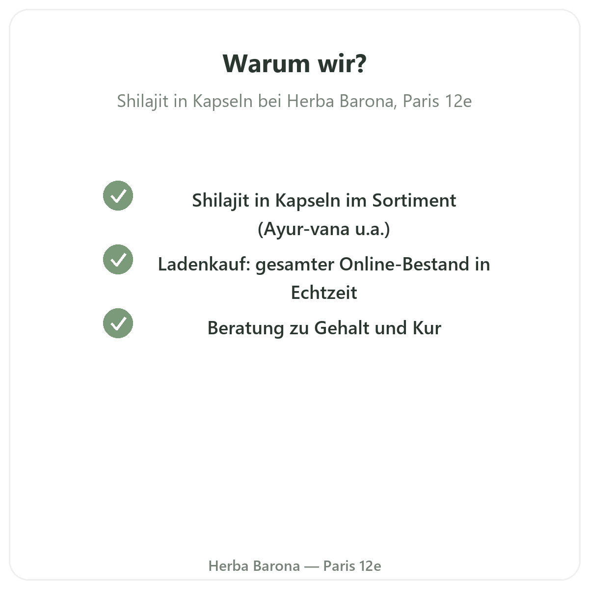 Warum Shilajit Kapseln in Paris bei Herba Barona kaufen Paris 12e