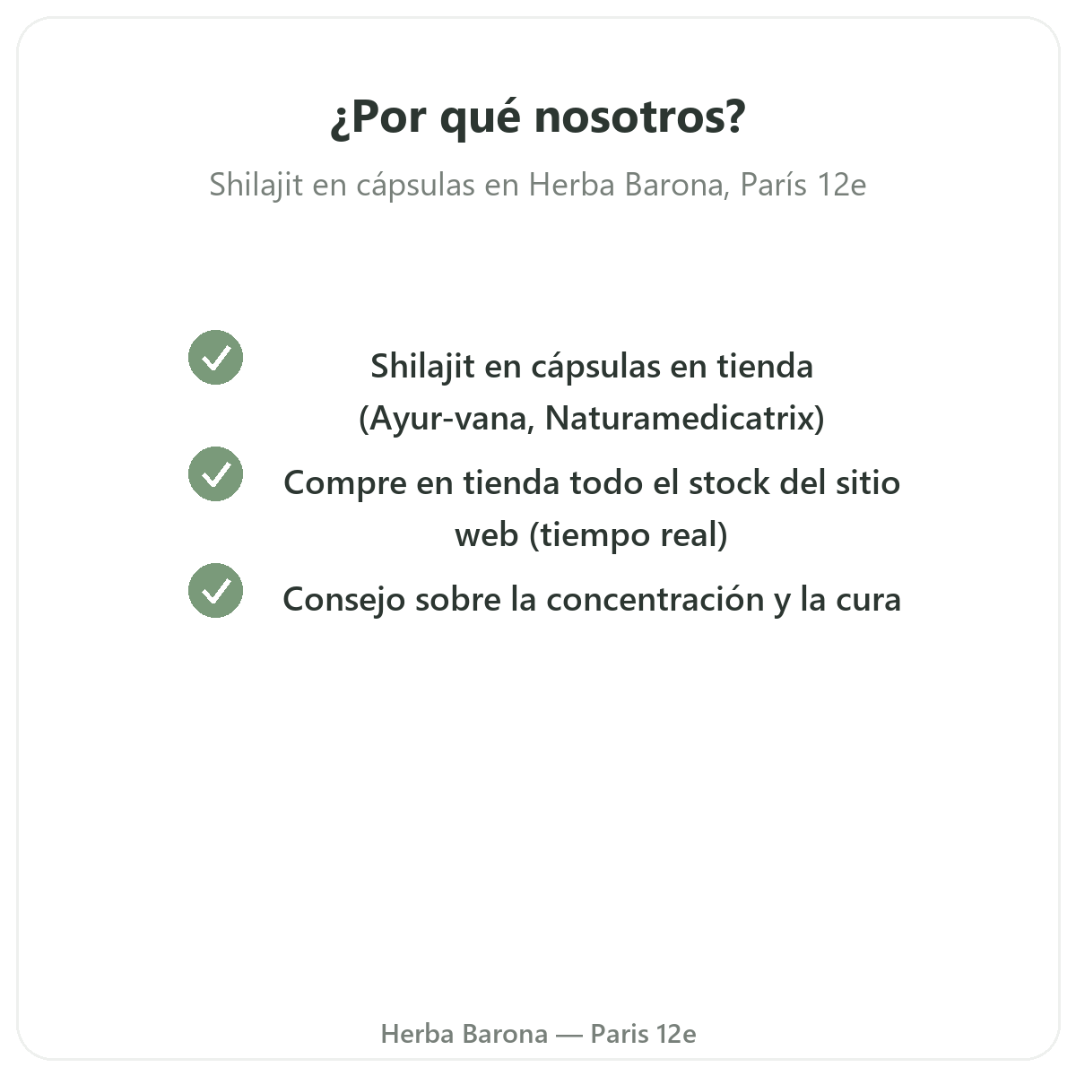 Por qué comprar shilajit en cápsulas en París en Herba Barona París 12e