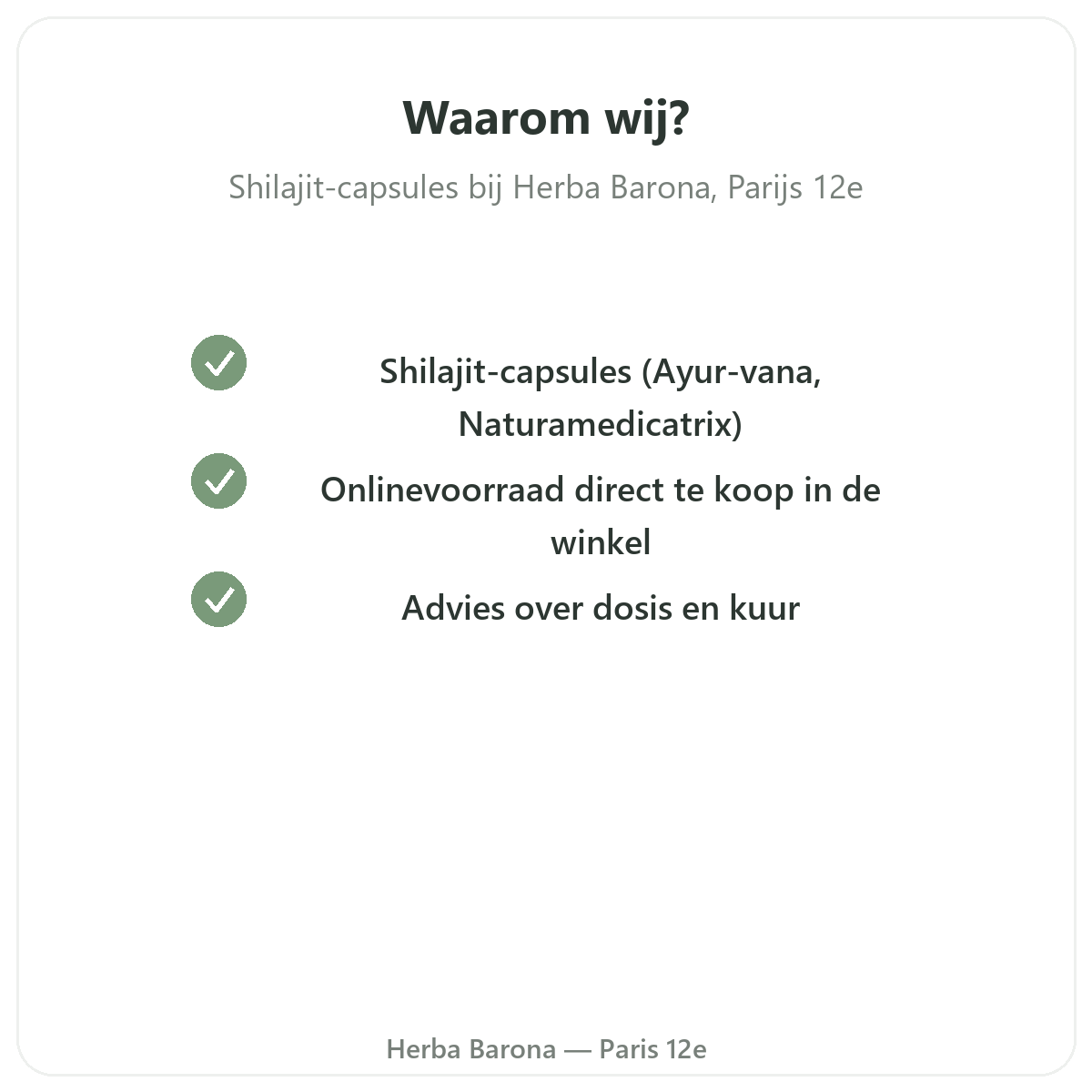 Pourquoi acheter Shilajit gelules Paris a Paris chez Herba Barona Paris 12e