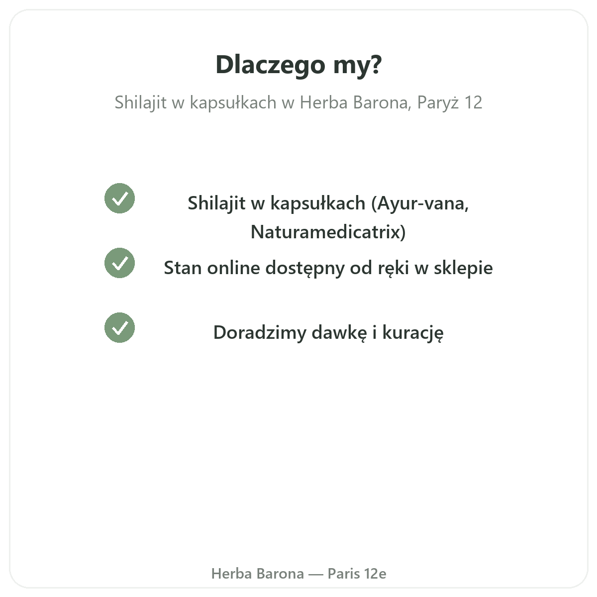 Dlaczego kupić shilajit w kapsułkach w Herba Barona - wysyłka również do Polski