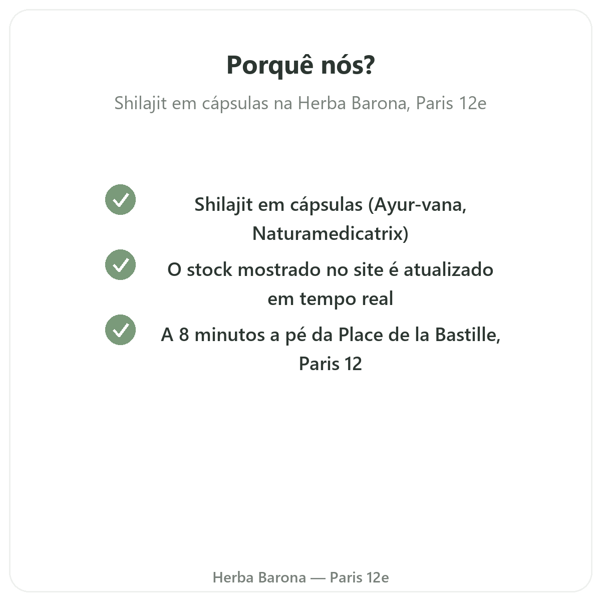 Porquê comprar Shilajit em cápsulas em Paris na Herba Barona Paris 12e