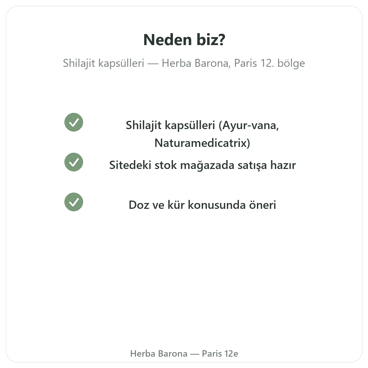 Paris’te Herba Barona Paris 12. bölgeden neden kapsül shilajit satın almalı