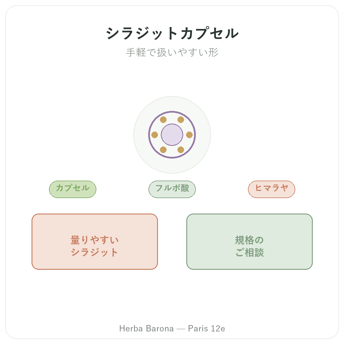 カプセル入りシラジット パリ - Herba Baronaパリ12区でのブランド紹介