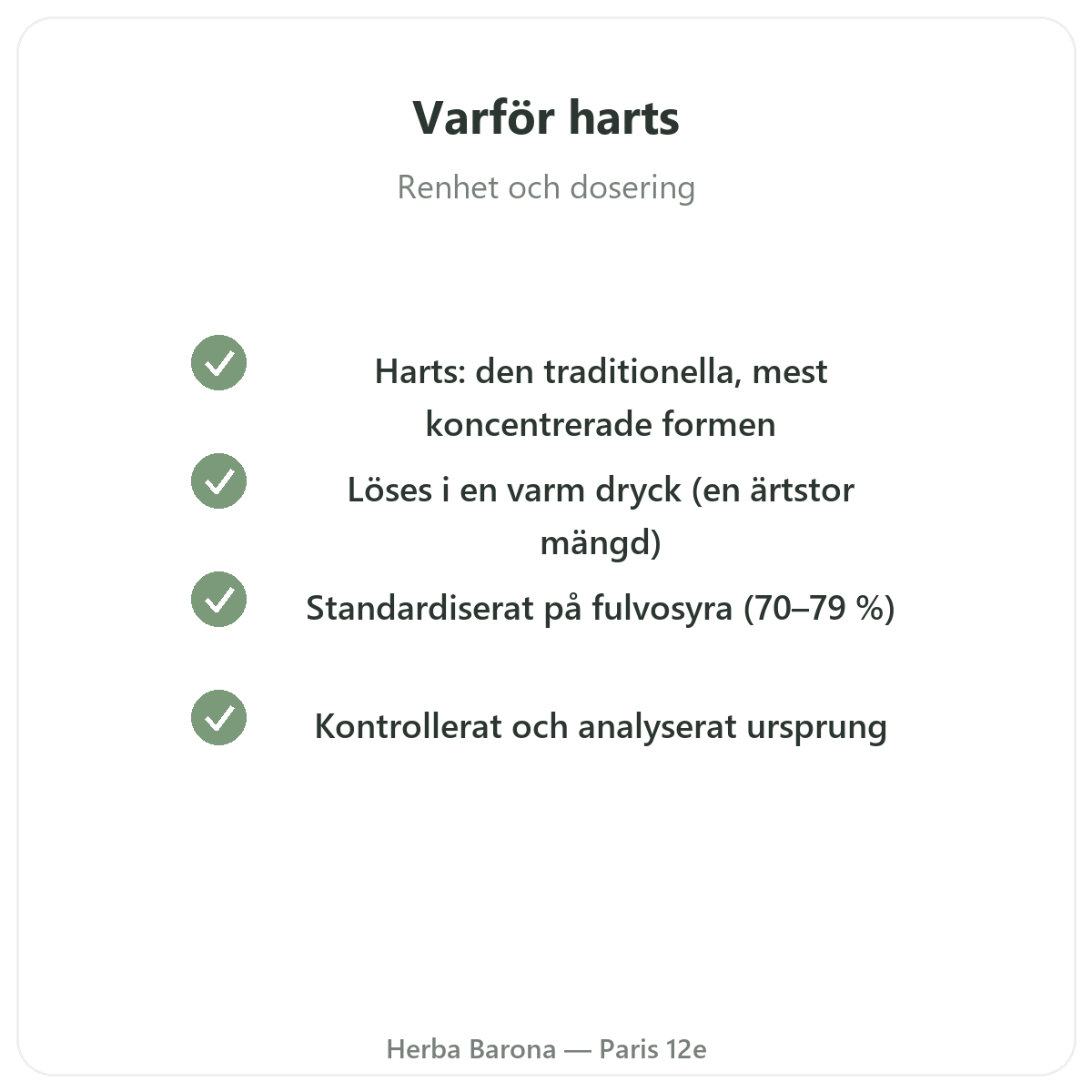 Shilajit harts Paris - kvalitetsåtaganden hos Herba Barona Paris 12e