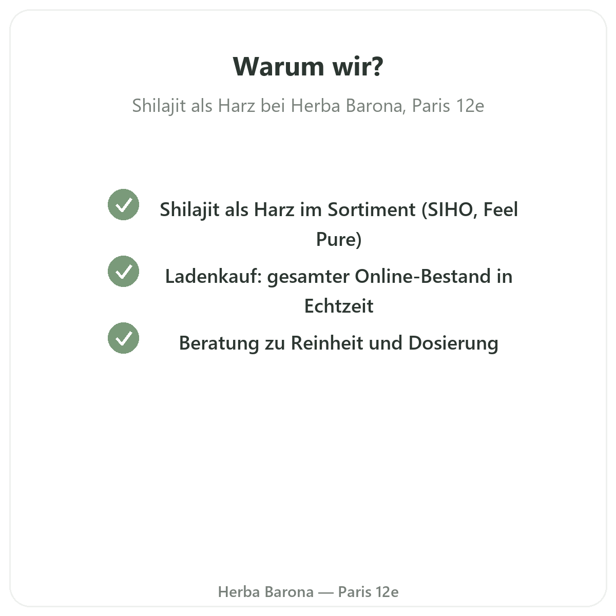 Warum Shilajit als Harz in Paris bei Herba Barona kaufen Paris 12e