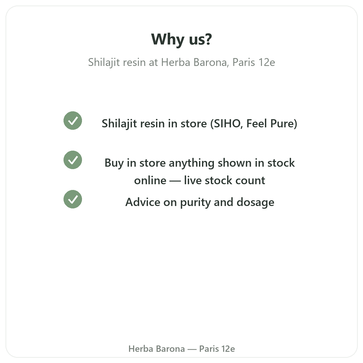 Why buy Shilajit resin in Paris at Herba Barona Paris 12th