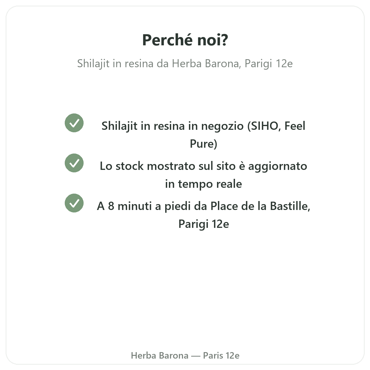 Perché acquistare Shilajit in resina a Parigi da Herba Barona Parigi 12e