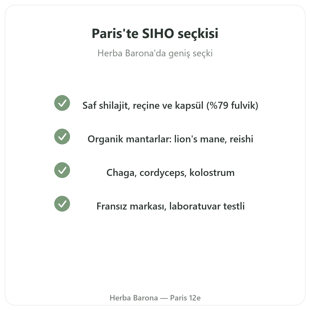Paris’te Herba Barona’da SIHO ürün gamı