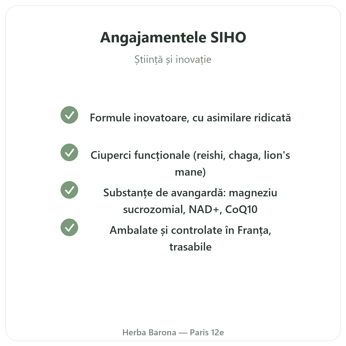 SIHO Paris - angajamente de calitate la Herba Barona, Paris, arondismentul 12